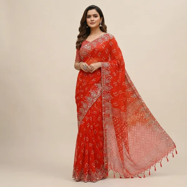 Orange_Chiffon_Premium_Saree_For_Women