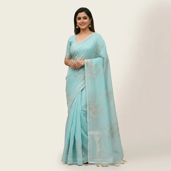 Firozi_Chiffon_Premium_Saree_For_Women