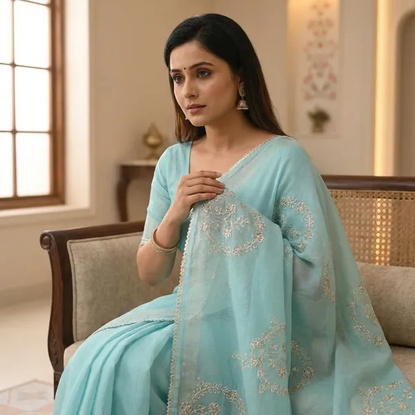 Firozi_Chiffon_Premium_Saree_For_Women