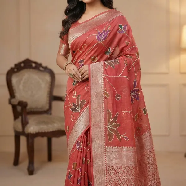 Peach_Chiffon_Premium_Saree_For_Women
