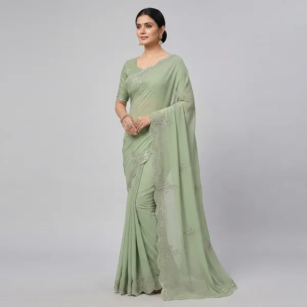Pista_Georgette_Premium_Saree_For_Women
