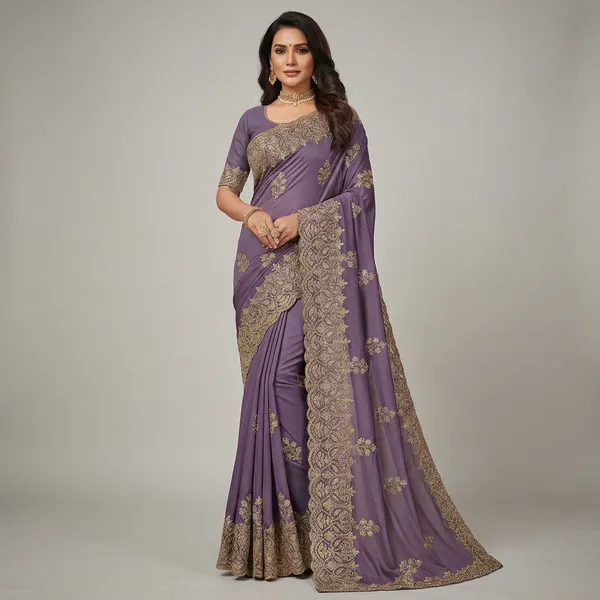 Purple_Georgette_Premium_Saree_For_Women