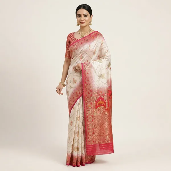 White_Silk_Premium_Saree_For_Women