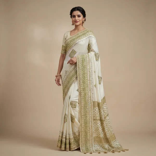White_Chiffon_Premium_Saree_For_Women