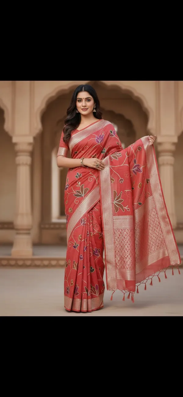 Peach_Chiffon_Premium_Saree_For_Women