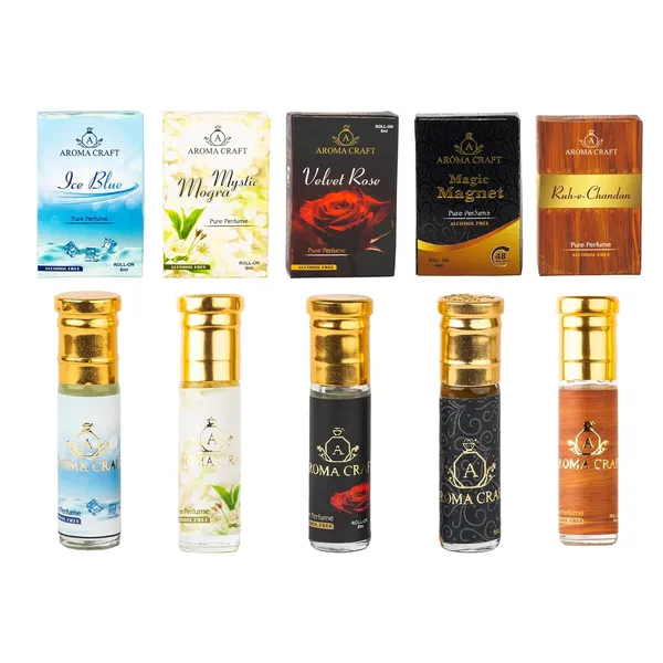 Attar_Long_Lasting_Roll_On_Perfume_Oil_Set_Pack_Of_5_-_Ice_Blue,Ruh-E-Chandan,_Velvet_Rose,_Magic_Magnet,_Mystic_Mogra