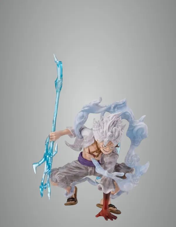 White_Pvc_Plastic_Luffy_Gear_5_Crouching_Pose_-_18_Cm