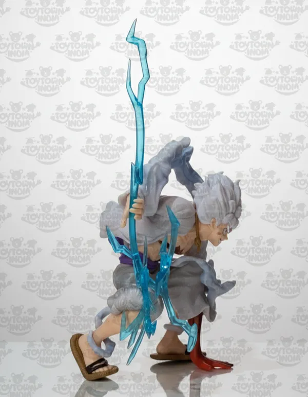 White_Pvc_Plastic_Luffy_Gear_5_Crouching_Pose_-_18_Cm