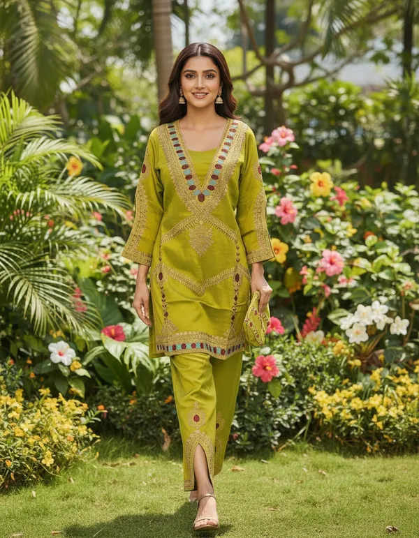 Green_Premium_Cotton_Silk_Three-Piece_Suit_Set_For_Women