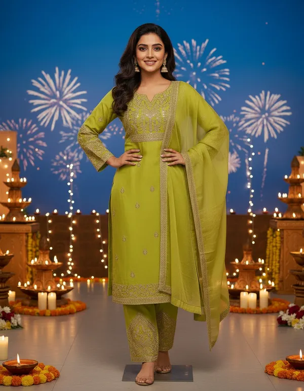 Lime_Green_Premium_Chanderi_Silk_Suit_Set_With_Dupatta_For_Women