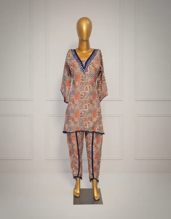 Beige_Premium_Chanderi_Silk_Co-Ord_Set_For_Women