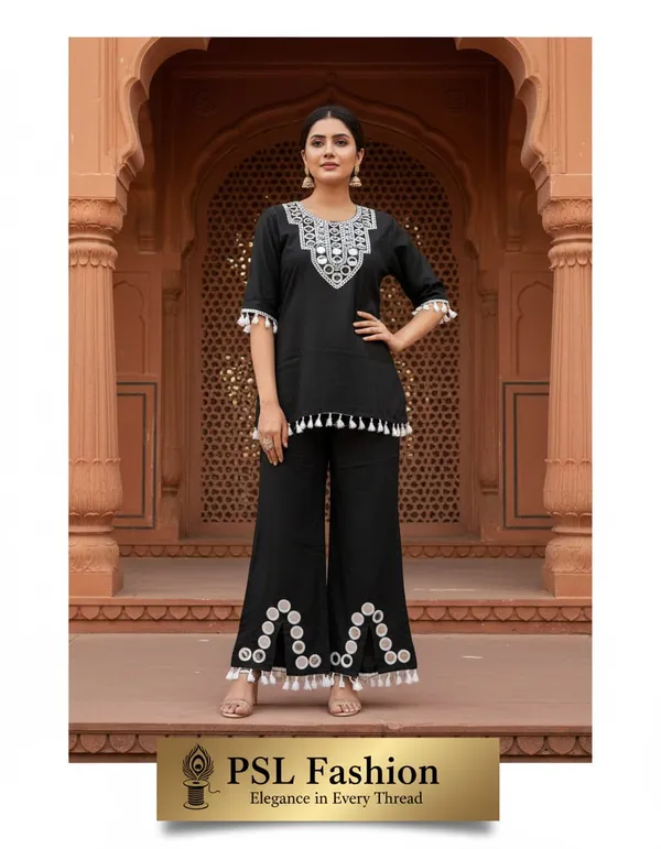 Black_Premium_Crepe_Fabric_Kurta_With_Palazzo_Set_For_Women