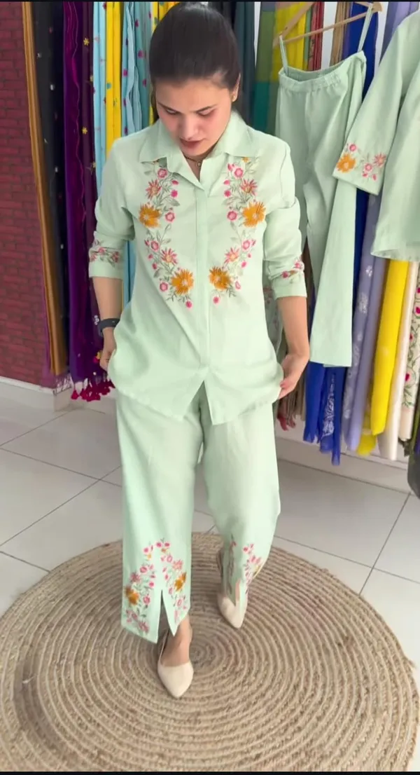 Mint_Green_Premium_Chanderi_Silk_Kurta_With_Pant_Set_For_Women