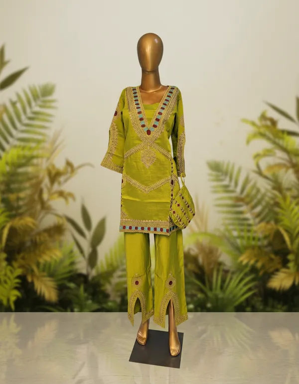 Green_Premium_Cotton_Silk_Three-Piece_Suit_Set_For_Women