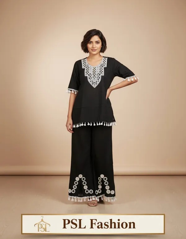 Black_Premium_Crepe_Fabric_Kurta_With_Palazzo_Set_For_Women