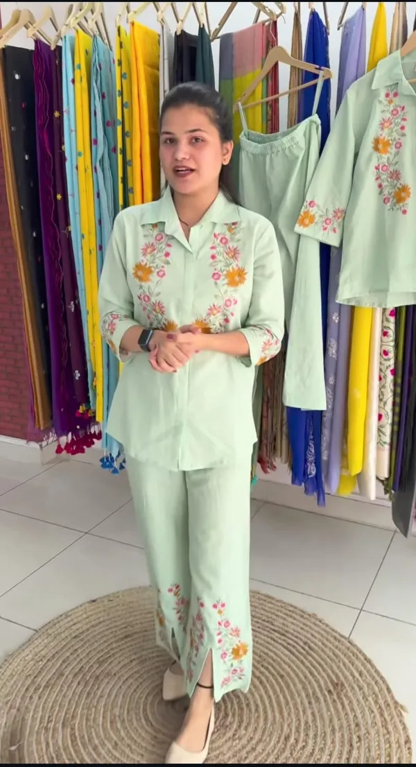 Mint_Green_Premium_Chanderi_Silk_Kurta_With_Pant_Set_For_Women
