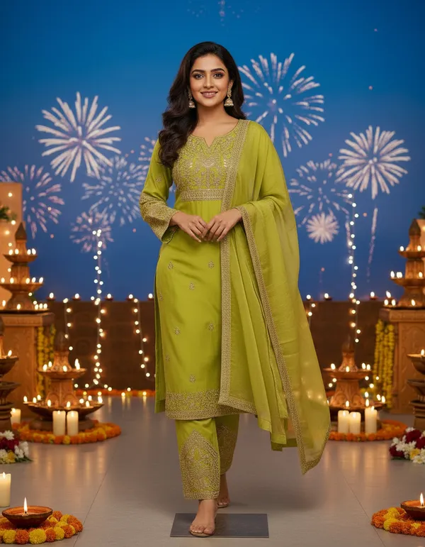 Lime_Green_Premium_Chanderi_Silk_Suit_Set_With_Dupatta_For_Women