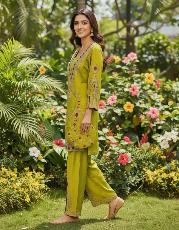 Green_Premium_Cotton_Silk_Three-Piece_Suit_Set_For_Women