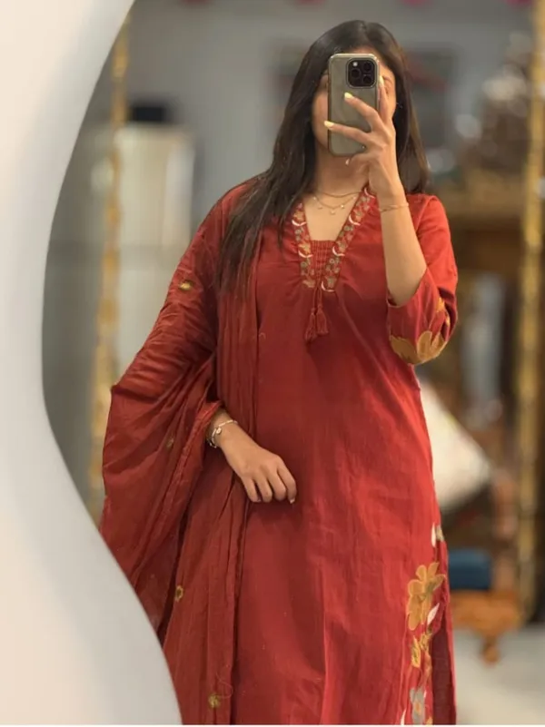 Rust_Red_Premium_Chanderi_Silk_Suit_Set_For_Women