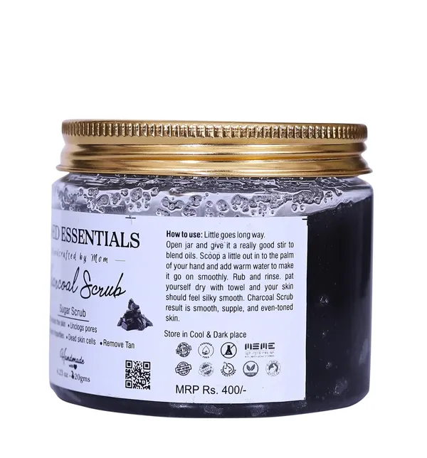 Kaved_Essentials_Charcoal_Sugar_Scrub_Cure_Dead_Skin_Cells_Remove_Tan_Unclog_Pores_150_Gm