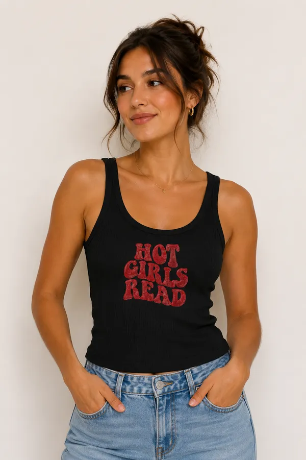 Black_Cotton_Hot_Girld_Read_Beaded_Rib_Tank_Top_For_Women
