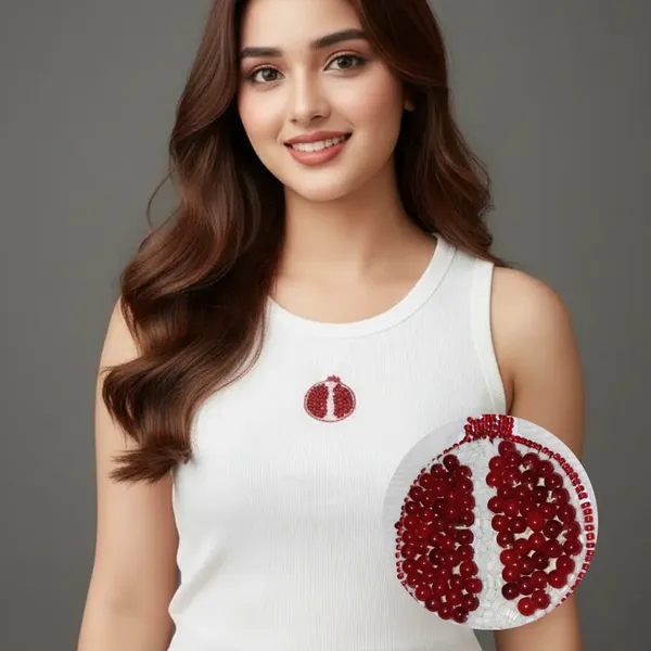White_Cotton_Pomegranate_Beaded_Ribbed_Tank_Top_For_Women