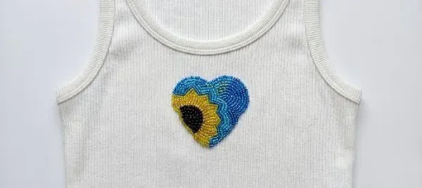 White_Cotton_The_Sunflower_Heart_Beaded_Rib_Tank_Top_For_Women