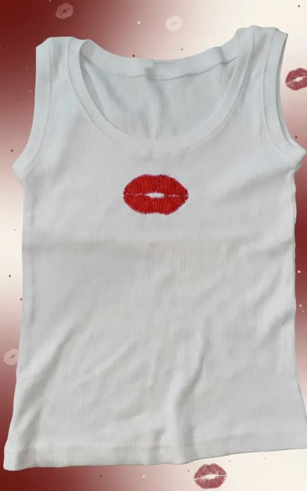 Red_Kiss_Beaded_Motif_Cotton_Tank_Top_For_Women