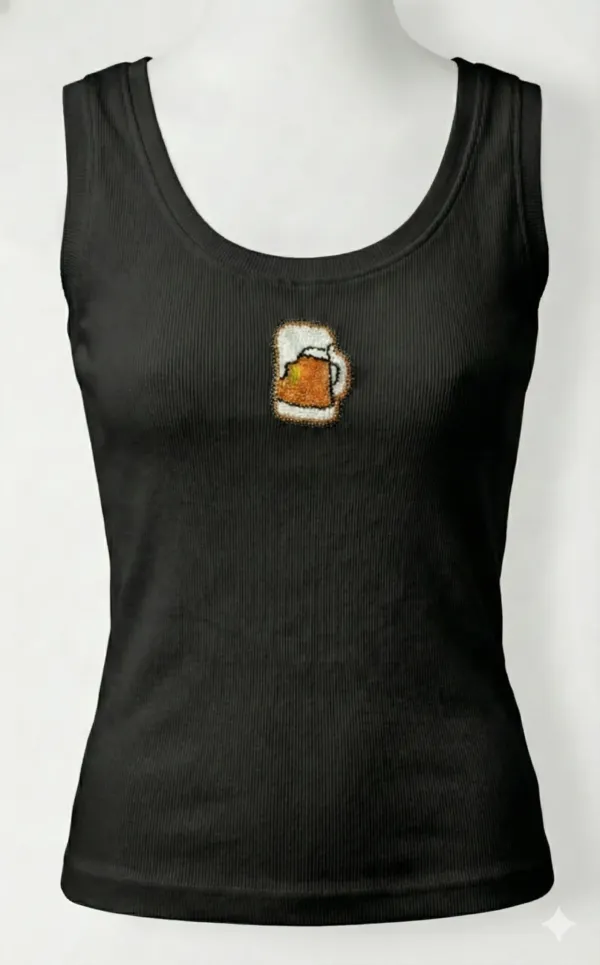 Black_Cotton_Beer_Mug_Beaded_Ribbed_Tank_Top_For_Women