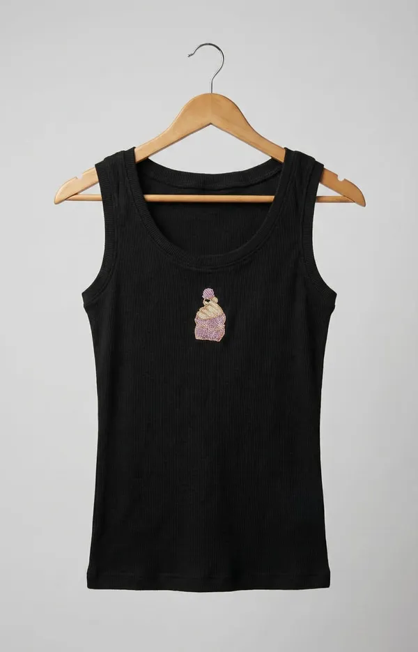 Midnight_Black_Cotton_Scoop_Beaded_With_Purple_Heart_Motif_Rib_Tank_Top_For_Women