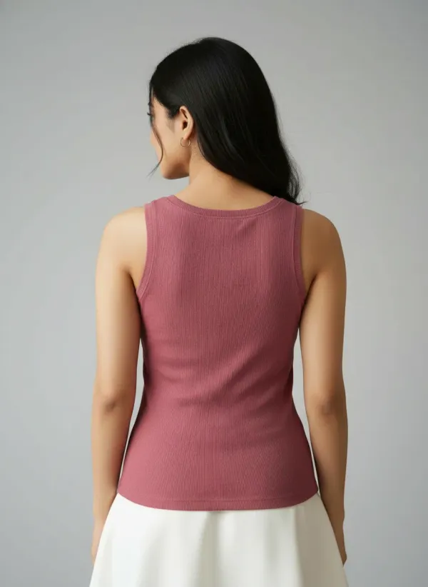 Dusty_Rose_Cotton_Ribbed_Cotton_Tank_Top_For_Women