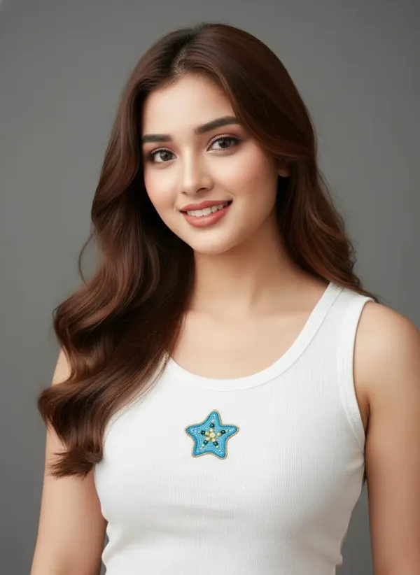 White_Cotton_Star_Beaded_Tank_Top_For_Women