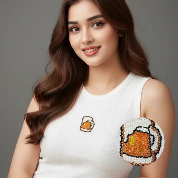 White_Cotton_Beer_Mug_Beaded_Ribbed_Tank_Top_For_Women