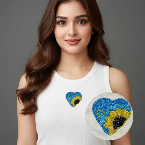 White_Cotton_The_Sunflower_Heart_Beaded_Rib_Tank_Top_For_Women