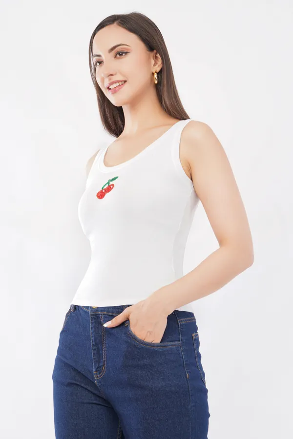 Bead_&_Bloom_White_Cotton_Cherry_Beaded_Ribbed_Tank_Top_For_Women