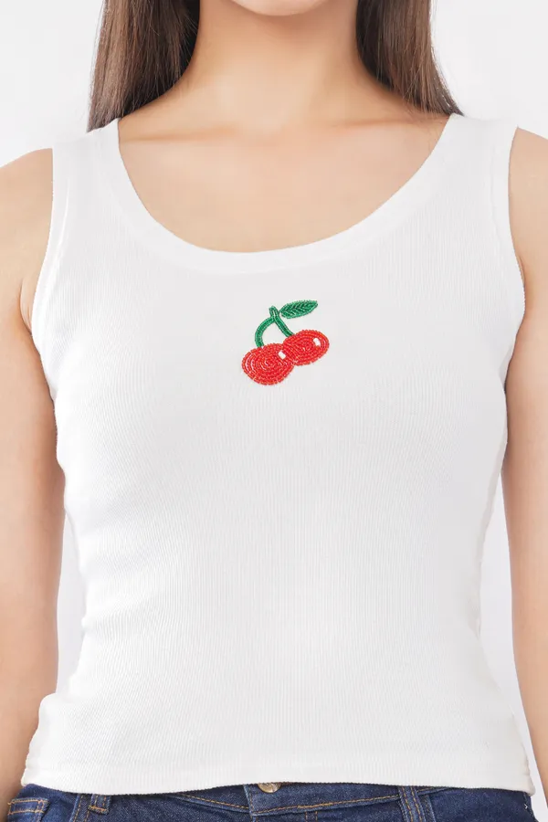 Bead_&_Bloom_White_Cotton_Cherry_Beaded_Ribbed_Tank_Top_For_Women