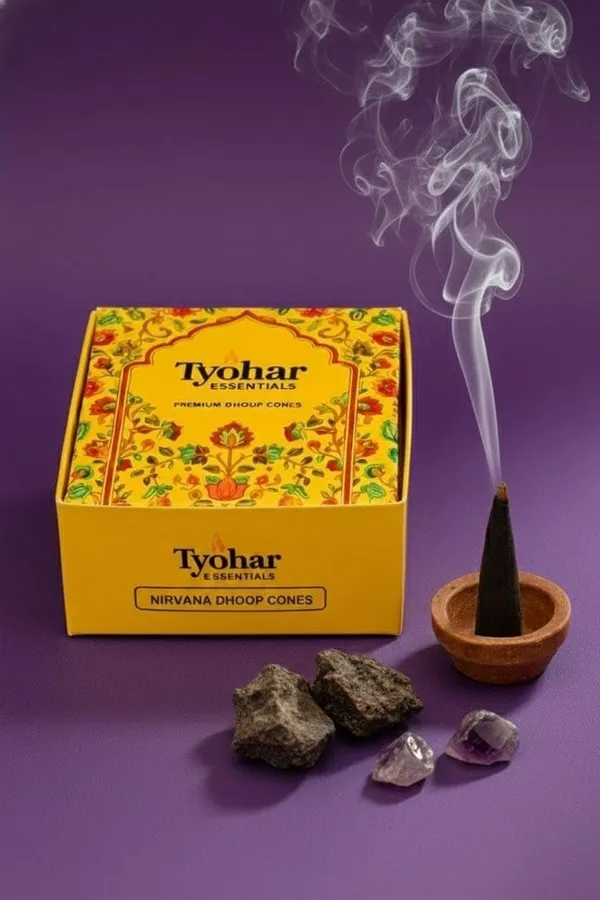 Pack_Of_2_Tyohar_Essential_Natural_Dhoop_Cone_Combo_Lavender_&_Nirvana_|_80_Natural,_Charcoal-Free_Dhoop_Cones_|_Long_Lasting_|_For_Pooja,_Meditation_&_Aromatherapy_|_Free_Ceramic_Plate