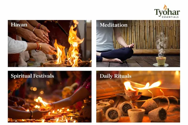Pack_Of_2_Devotional_Sandalwood_&_Jasmine_Cow_Dung_Havan_Cup_Combo_|(15_Cups_Each)_|_Natural_Floral_Dhoop_Cups_For_Pooja_&_Spiritual_Rituals
