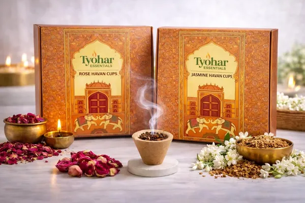 Pack_Of_2_Devotional_Rose_&_Jasmine_Cow_Dung_Havan_Cup_Combo_|__(15_Cups_Each)_|_Natural_Floral_Dhoop_Cups_For_Pooja,_Havan_&_Meditation