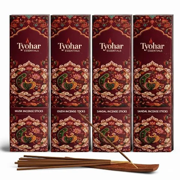 PACK_OF_4_Pure_Agarbatti_4_Natural_Fragrances_Silver_Musk,_Oudh,_Sandalwood,_Jasmine_Incense_Sticks_Combo_Pack_|_For_Pooja,_Meditation_&_Daily_Use_|_Long_Lasting_Freshness