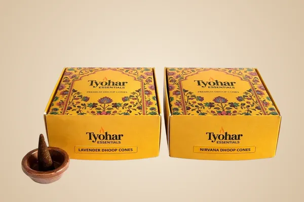 Pack_Of_2_Tyohar_Essential_Natural_Dhoop_Cone_Combo_Lavender_&_Nirvana_|_80_Natural,_Charcoal-Free_Dhoop_Cones_|_Long_Lasting_|_For_Pooja,_Meditation_&_Aromatherapy_|_Free_Ceramic_Plate