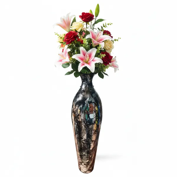 Black_Iron_Flower_Vase_For_Displaying_Fresh_Or_Artificial_Flowers