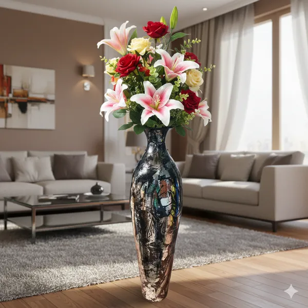 Black_Iron_Flower_Vase_For_Displaying_Fresh_Or_Artificial_Flowers