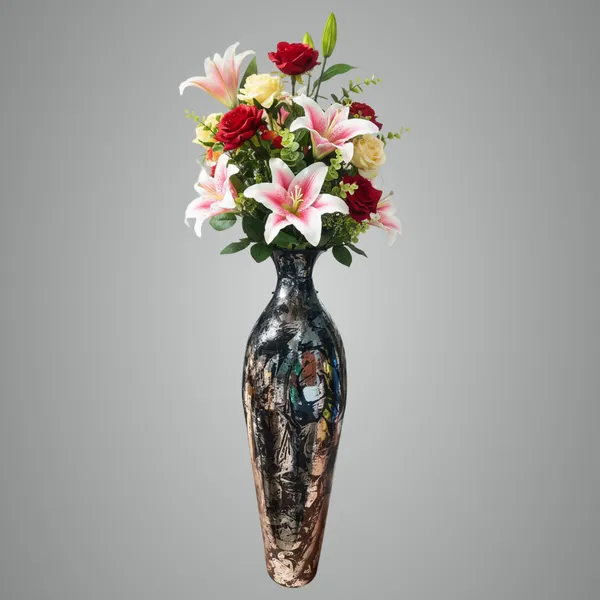 Black_Iron_Flower_Vase_For_Displaying_Fresh_Or_Artificial_Flowers