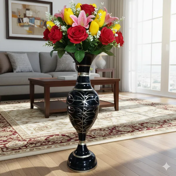 Black_Gold_Iron_Flower_Vase_For_Displaying_Fresh_Or_Artificial_Flowers