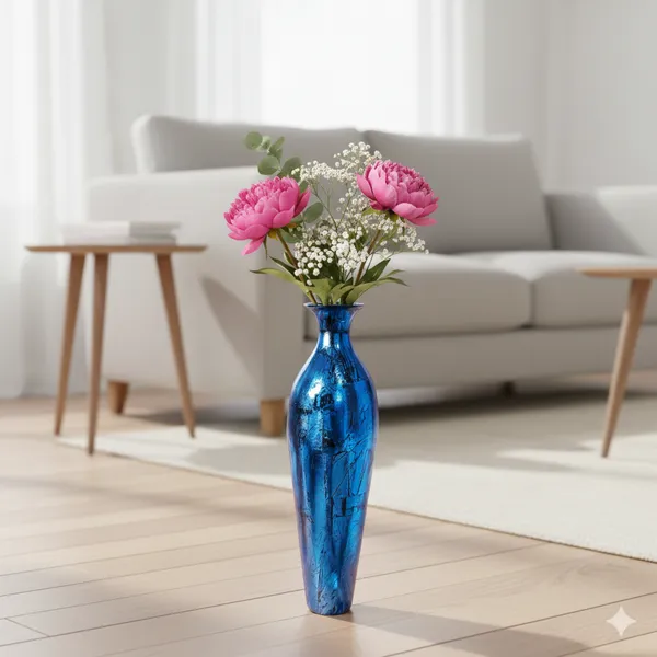 Blue_Iron_Flower_Vase_For_Displaying_Fresh_Or_Artificial_Flowers