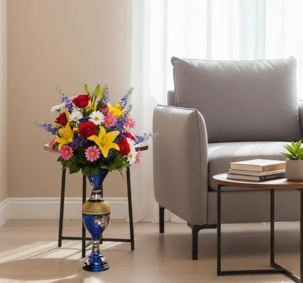 Blue_Iron_Flower_Vase_For_Displaying_Fresh_Or_Artificial_Flowers