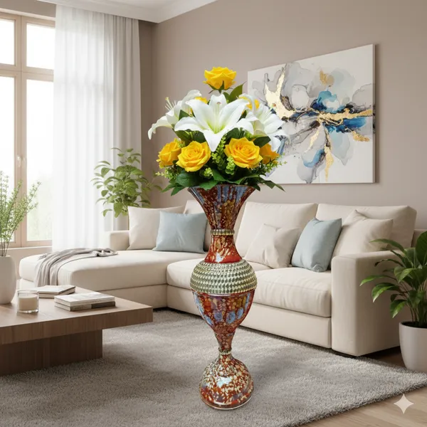 Brown_Iron_Flower_Vase_For_Displaying_Fresh_Or_Artificial_Flowers