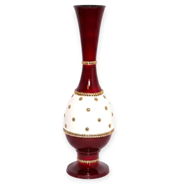 Brown_White_Iron_Flower_Vase_For_Displaying_Fresh_Or_Artificial_Flowers