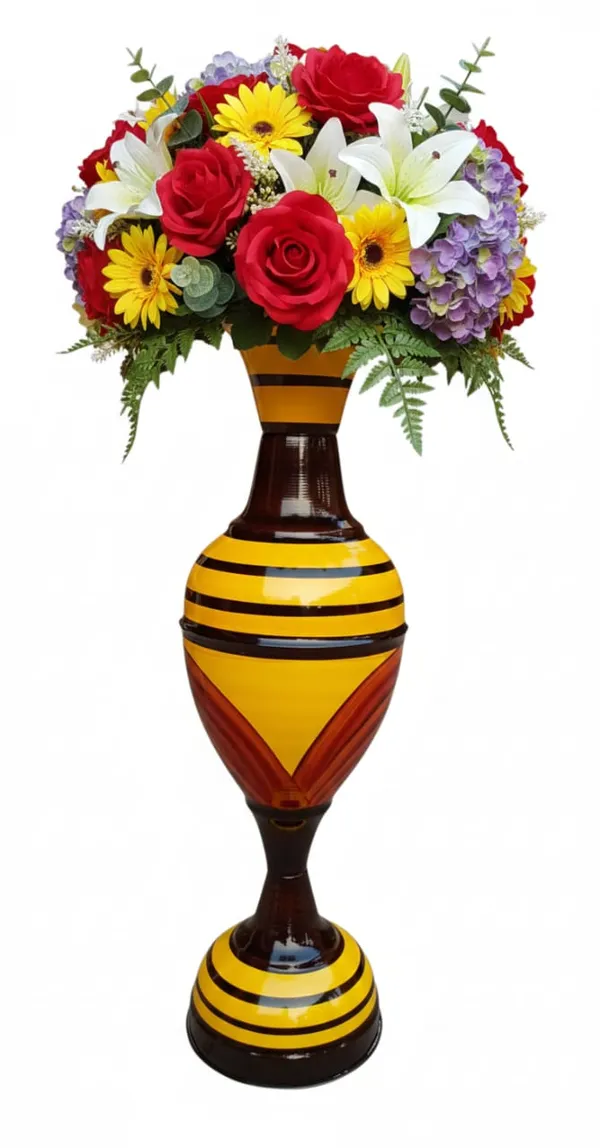 Brown_Yellow_Iron_Flower_Vase_For_Displaying_Fresh_Or_Artificial_Flowers
